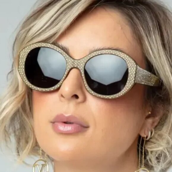 NEW CELINE WOMEN ROUND SUNGLASSES CELINE CL4240IS 53A HAVANA GREY EYEWEAR - Picture 2 of 4